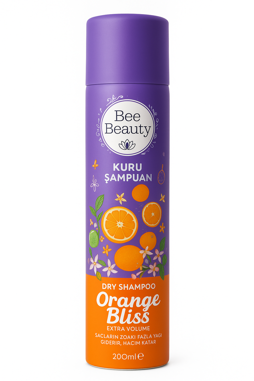 شامپوی خشک بی بیوتی Bee Beauty مدل Orange Bliss حجم 200 میلی‌لیتر