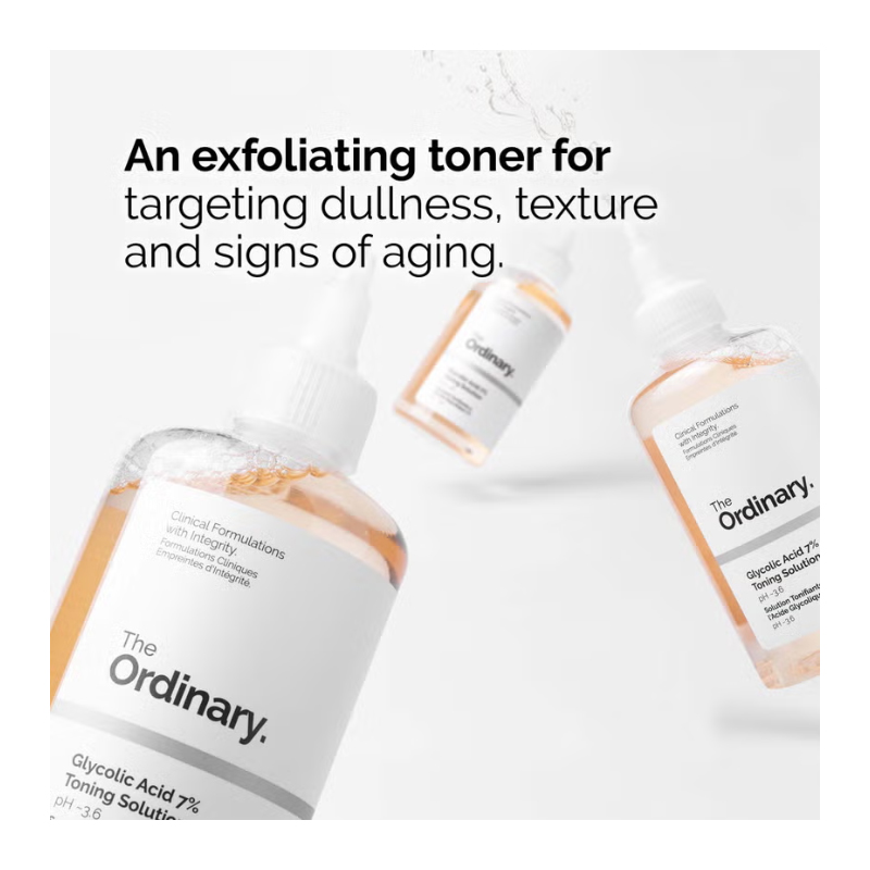 تونر لایه بردار و روشن کننده گلیکولیک اسید اوردینری 7% The Ordinary Glycolic Acid 7% Toning Solution