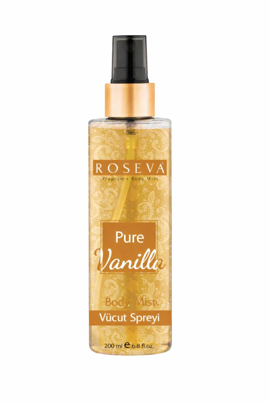بادی اسپلش و اسپری بدن رزوا Roseva Pure Vanilla وانیلی 200 میل | خوشبو، ماندگار و لطیف‌کننده پوست