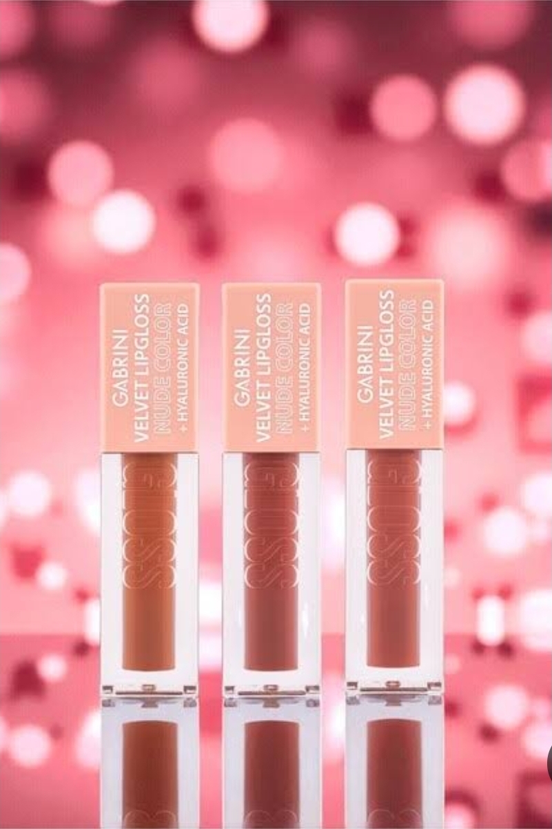 لیپ گلس و رژ مایع اورجینال مخملی گابرینی مدل Velvet Lipglass حاوی هیالورونیک اسید