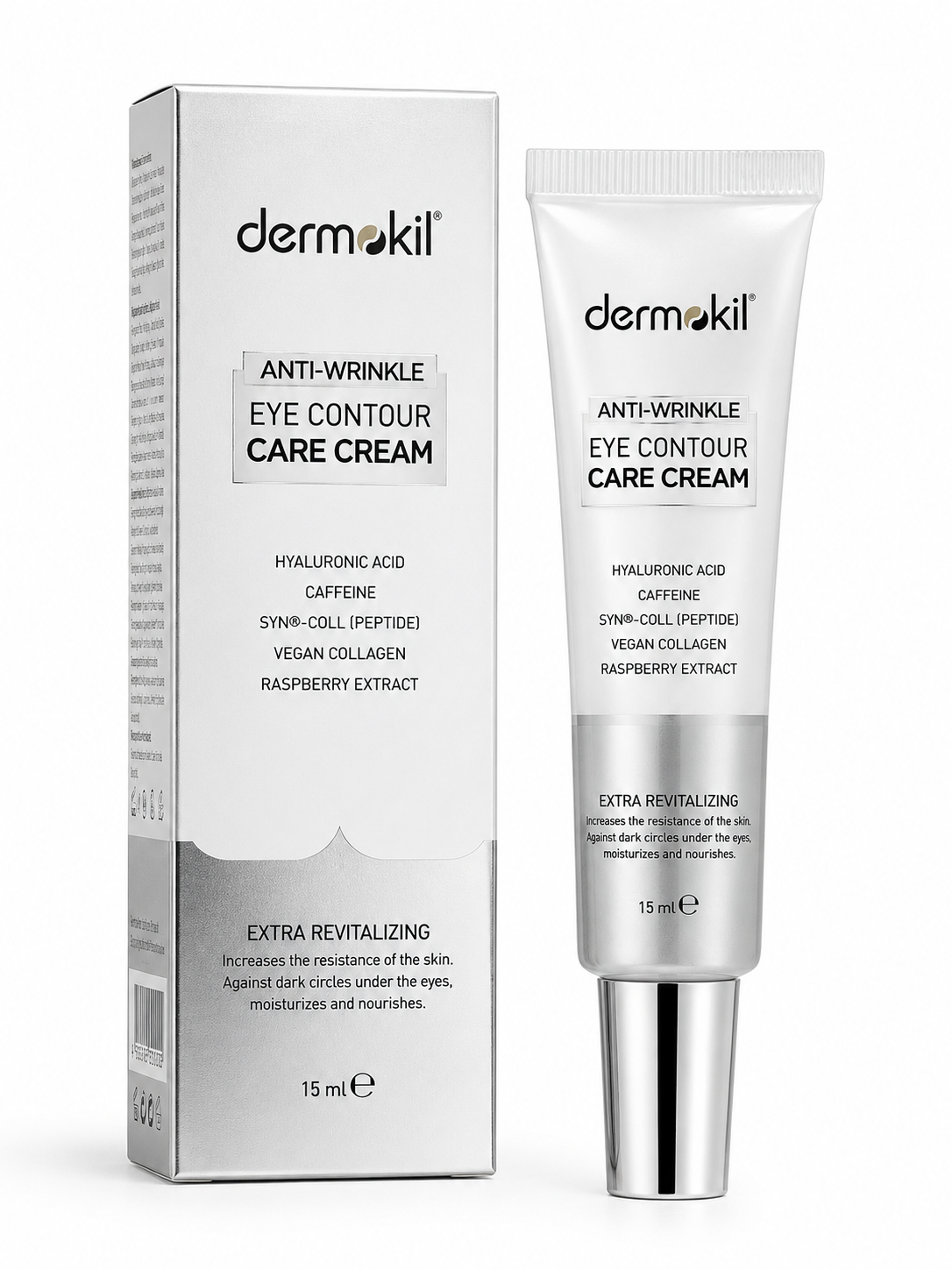 کرم دور چشم ضد چروک درموکیل Dermokil Anti-Wrinkle Eye Contour Care Cream حجم 15 میلی‌لیتر