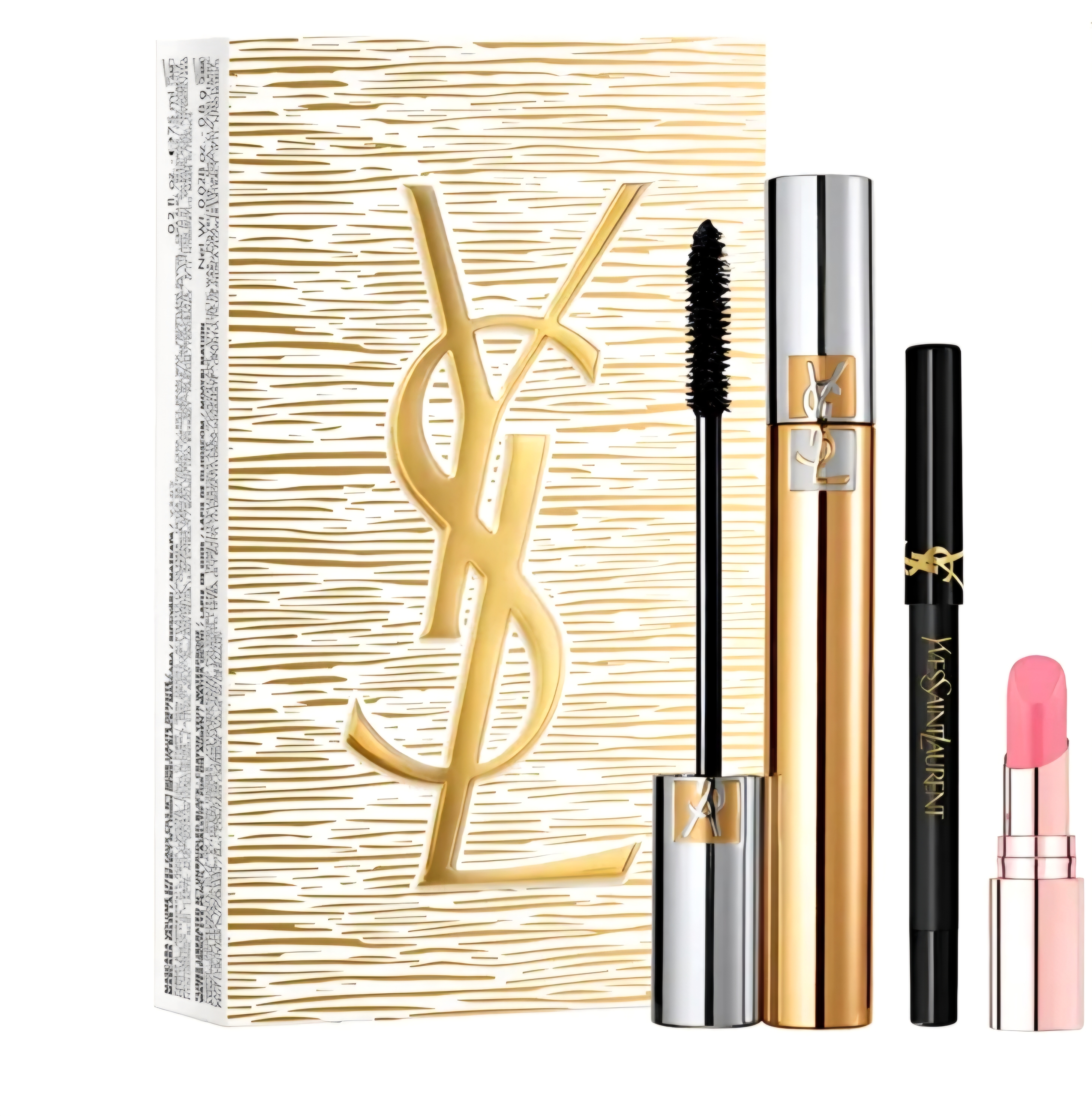پک مینیاتوری آرایشی اورجینال ایو سن لورن YSL شامل ریمل، خط چشم و رژلب | YSL Makeup Miniature Set